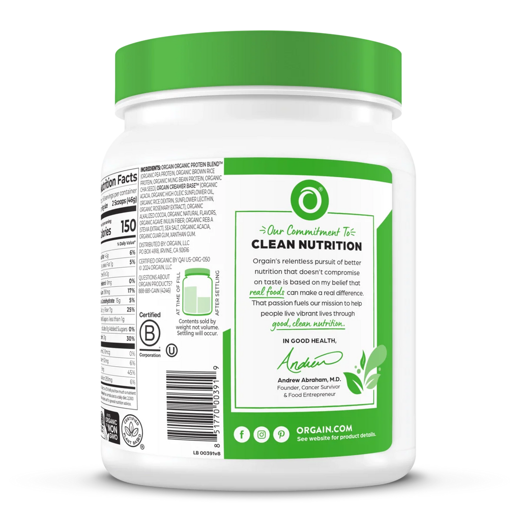 Organic Protein™ Plant Based Protein Powder - Creamy Chocolate Fudge