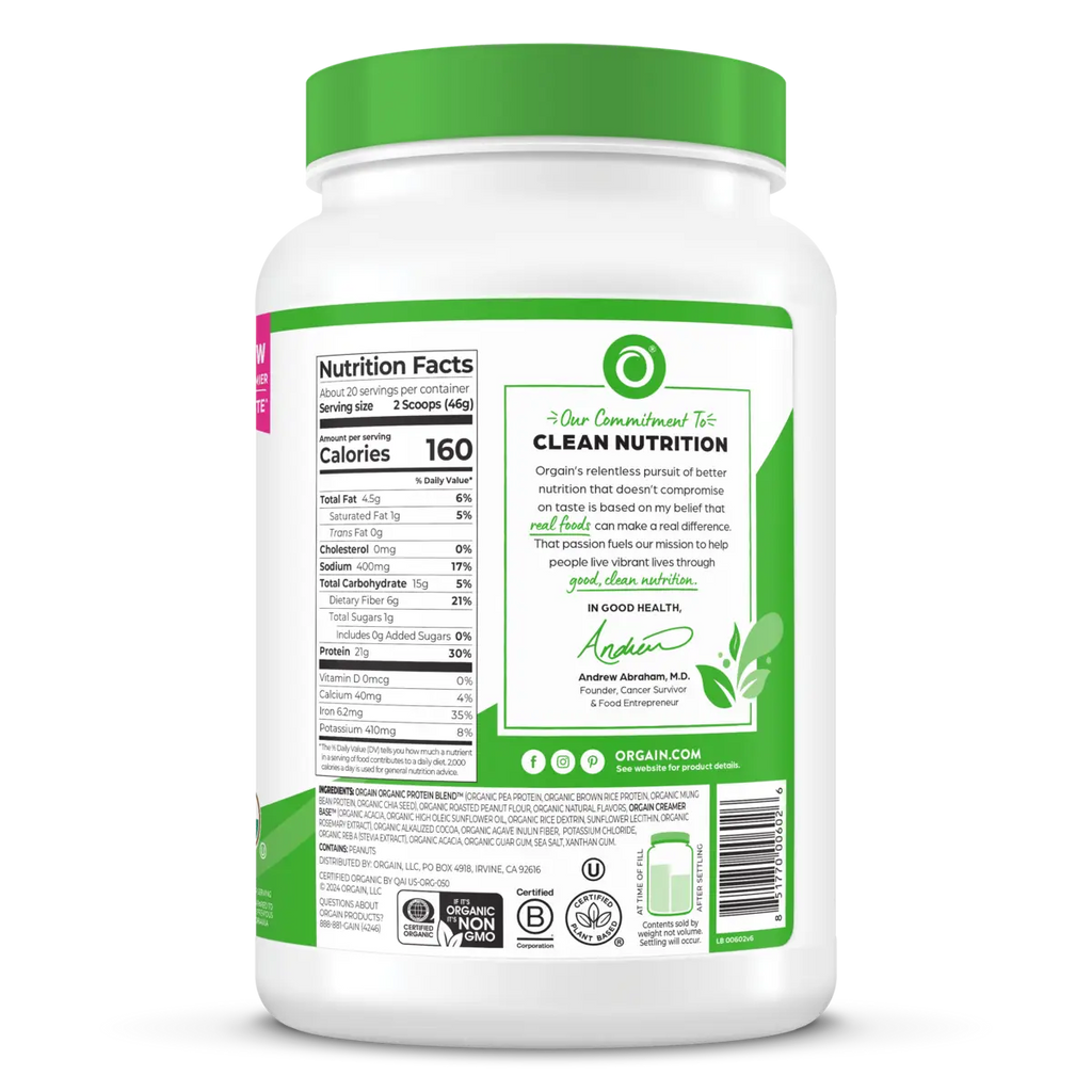 Organic Protein™ Plant Based Protein Powder - Chocolate Peanut Butter