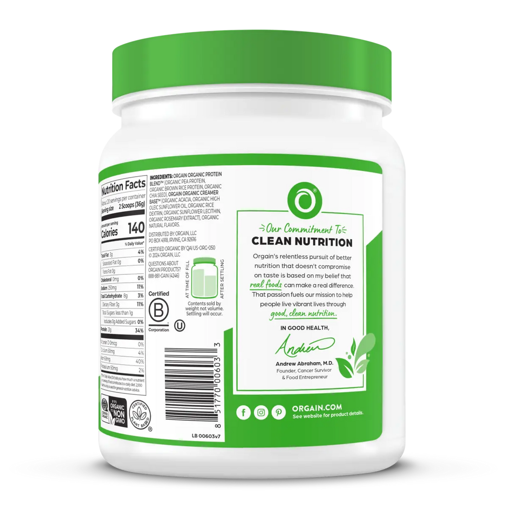 Organic Protein™ Plant Based Protein Powder - Natural Unsweetened