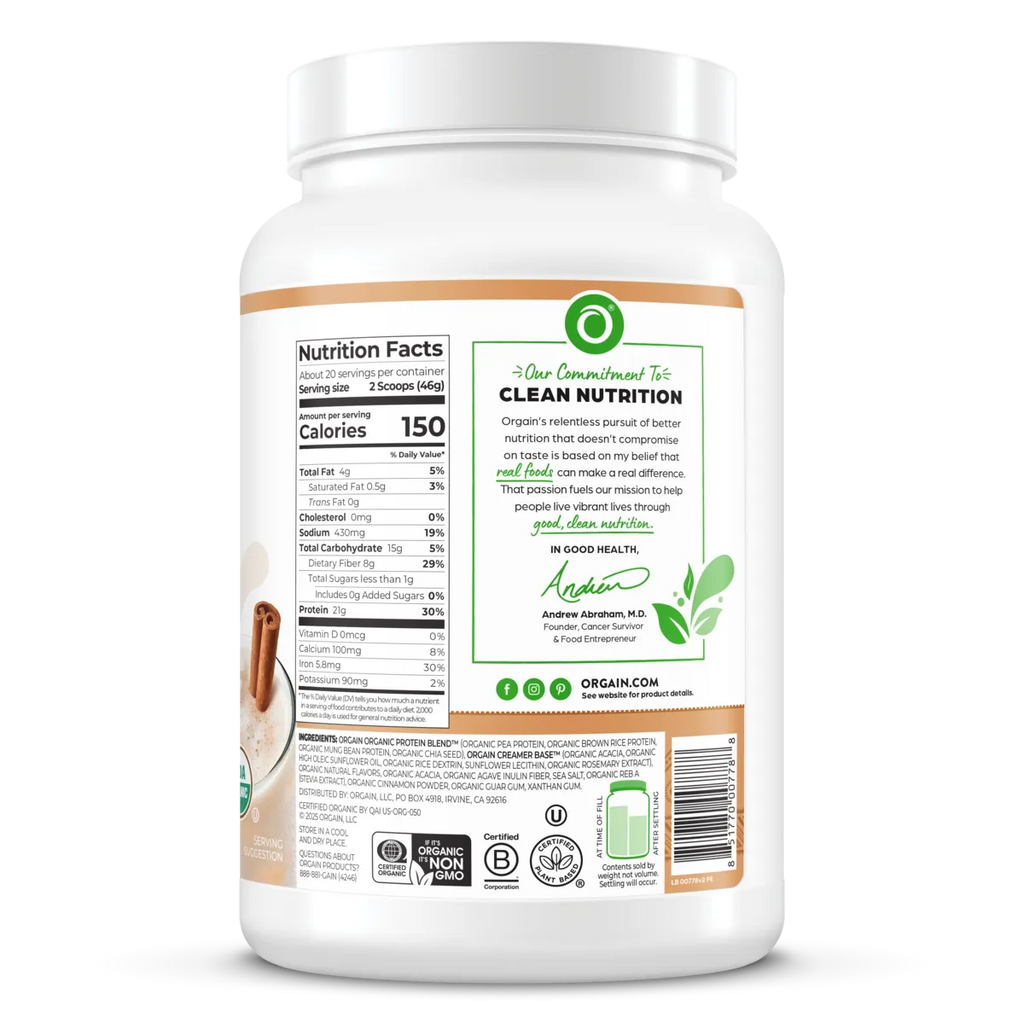 Organic Protein™ Plant Based Protein Powder - Horchata