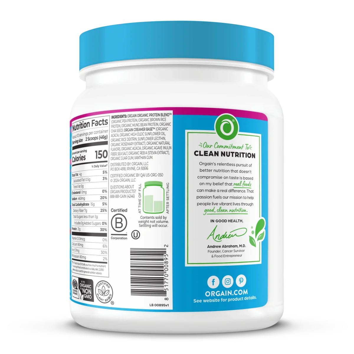 Organic Protein™ Plant Based Protein Powder - Birthday Cake